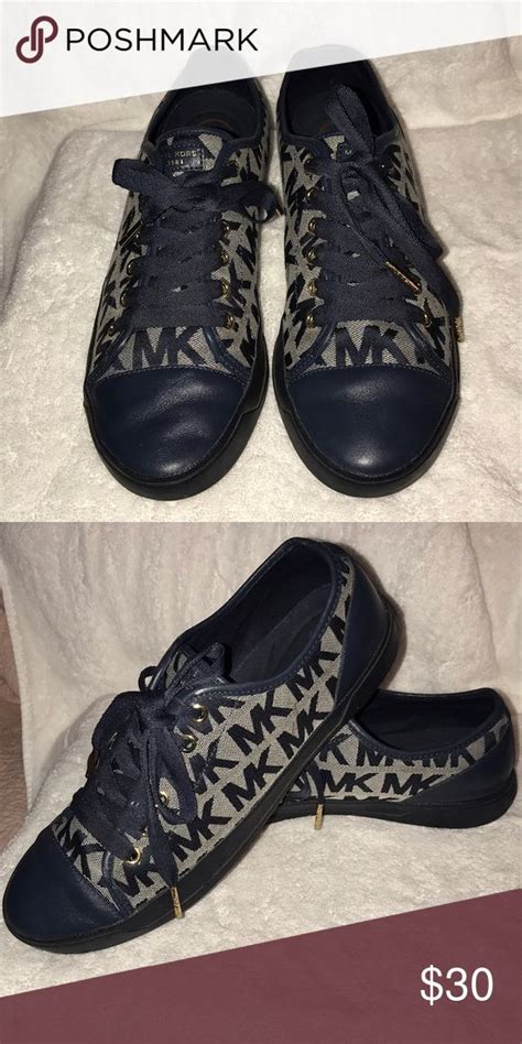 michael kors navy patten shoes|michael kors blue sneakers.